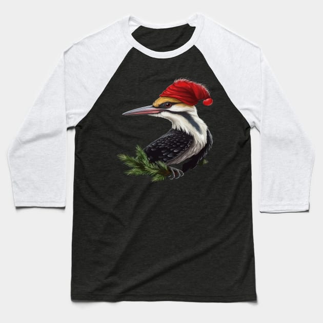 Woodpecker Christmas Baseball T-Shirt by JH Mart